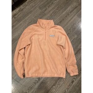 Columbia Women's Fleece Pullover Small Coral Orange Quarter Zip